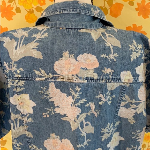 Fun True Vintage Floral Denim Button Down Jacket - Picture 8 of 12